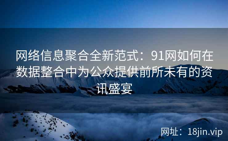 网络信息聚合全新范式：91网如何在数据整合中为公众提供前所未有的资讯盛宴