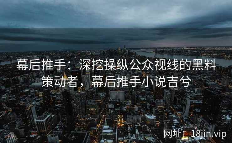 幕后推手：深挖操纵公众视线的黑料策动者，幕后推手小说吉兮
