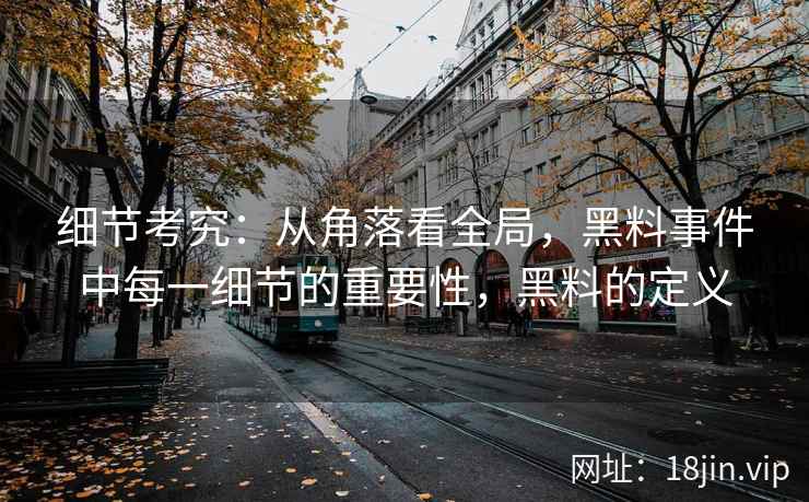 细节考究：从角落看全局，黑料事件中每一细节的重要性，黑料的定义